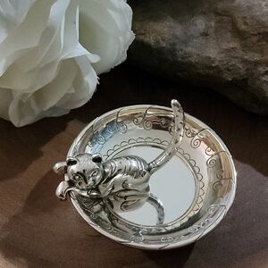 Brighton Silver Plated Kitty Kaddy Cat Trinket Ring Holder Dish